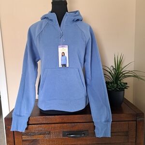 Lole Haf Zip Pullover Sweatshirt Women's XS Blue Cozy Hooded Top NWT